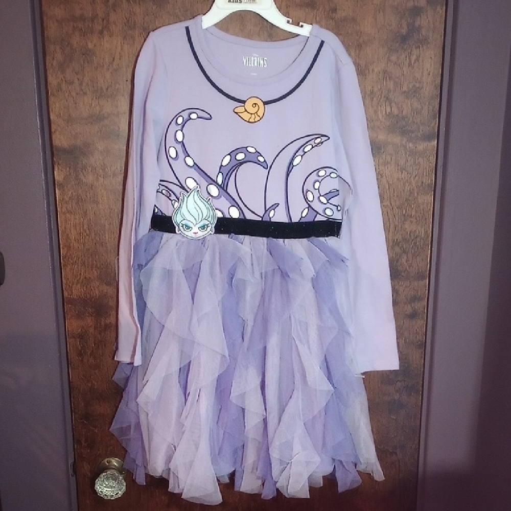 New Purple Ursula Tulle Dress Disney Villains Kid Size 8